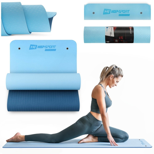 Коврик для фитнеса  Hop-Sport HS-T008GM TPE blue-blue - фото №2